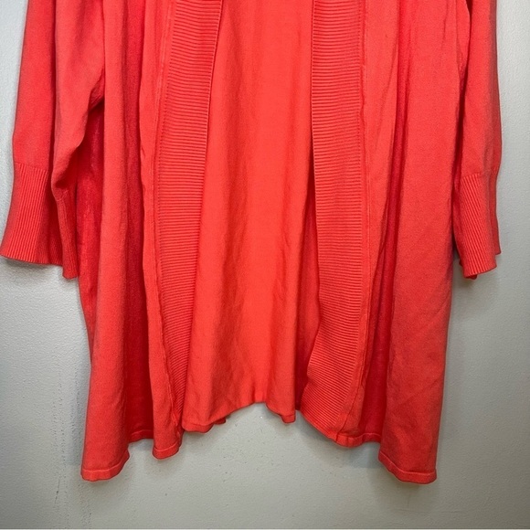 Laura Ashley Women's Open Front Cardigan Red 3X Longline FLAW - Picture 5 of 11